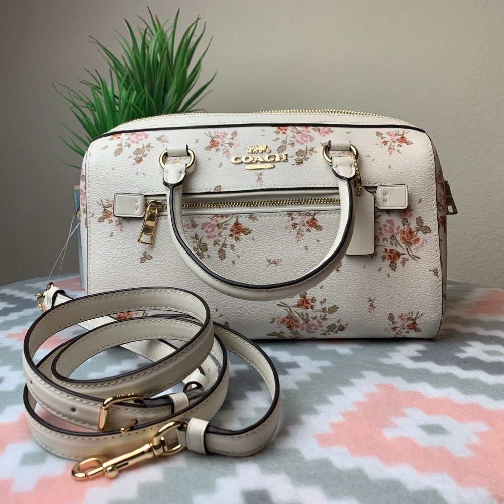 Coach Rose Bouquet Rowan Satchel - Picture 4 of 7